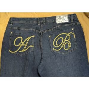 Vintage Apple Bottom Jeans Plus Size 20 Gold Embroidery Y2k 90s Nelly